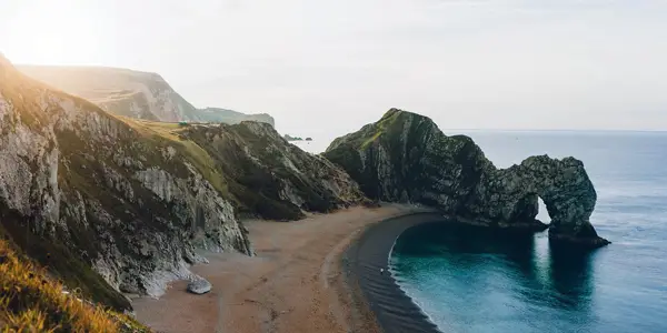 Durdle door with a warm glow